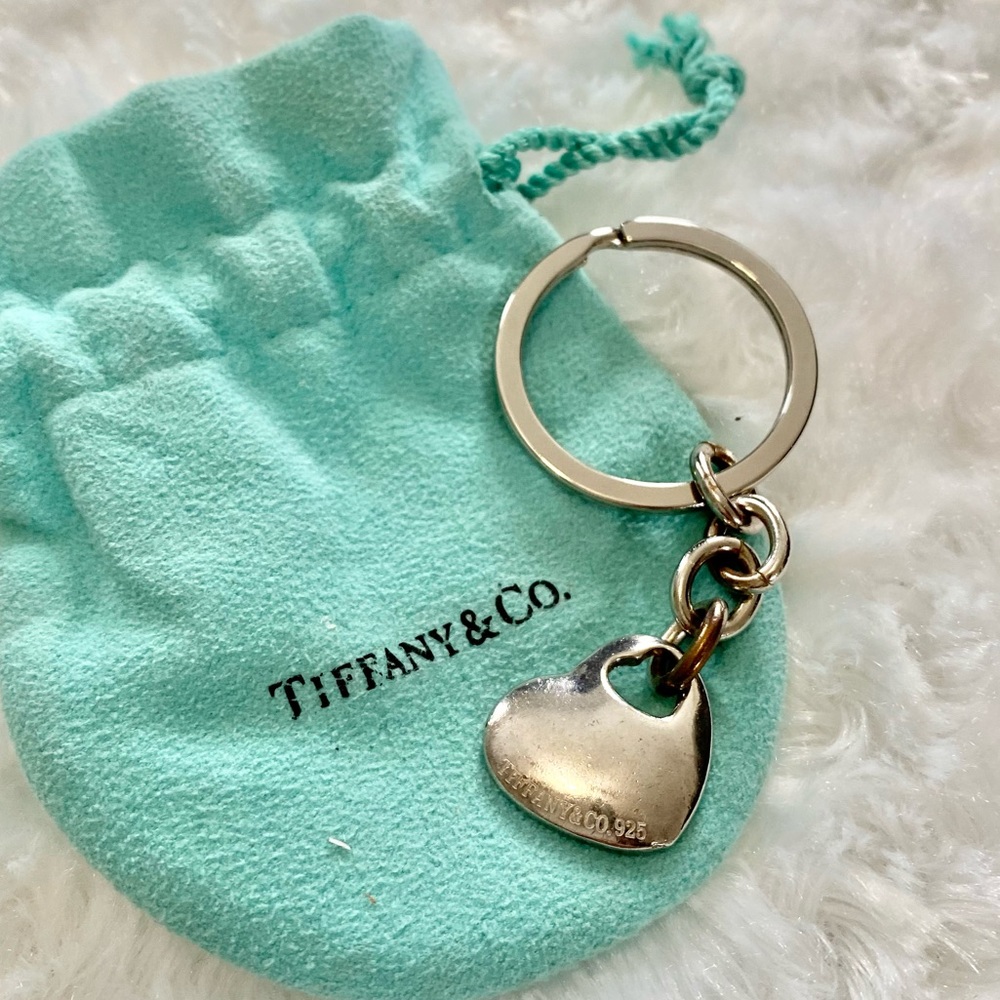 Tiffany & Co. Double Heart silver keychain /keyfob